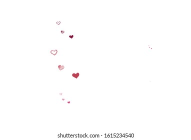 Light Pink, Yellow vector texture with lovely hearts. Decorative design with hearts in simple style . Pattern for marriage gifts, congratulations.