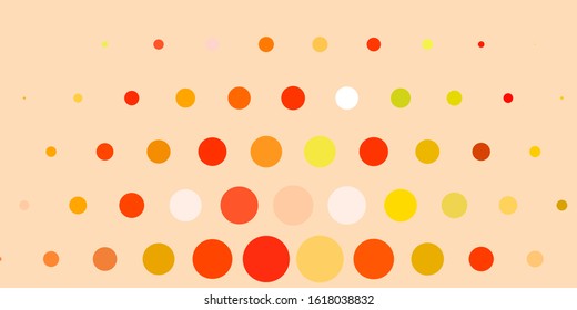 Light Pink, Yellow vector texture with circles. Colorful illustration with gradient dots in nature style. Pattern for wallpapers, curtains.
