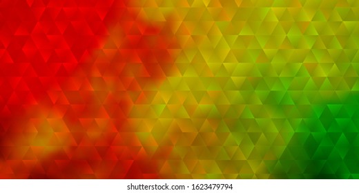 Light Pink, Yellow vector texture with triangular style. Decorative design in abstract style with triangles. Template for landing pages.