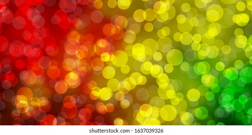 Light Pink, Yellow vector texture with disks. Abstract illustration with colorful spots in nature style. Pattern for business ads.