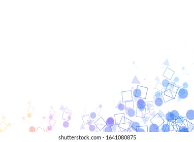Light Pink, Yellow vector texture with poly style with circles, cubes. Abstract illustration with colorful dots, lines, cubes. Pattern for commercials.