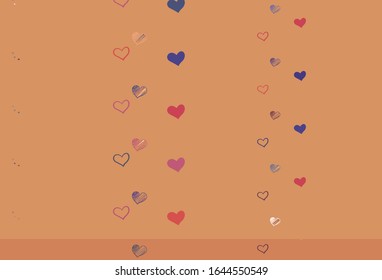 Light Pink, Yellow vector texture with lovely hearts. Smart illustration with gradient hearts in valentine style. Pattern for valentine's ad, booklets.