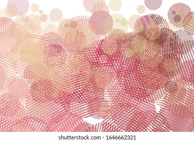 Textura vectorial amarillo rosa claro con discos. Burbujas borrosas sobre fondo abstracto con gradiente colorido. Patrón de anuncios, folletos.