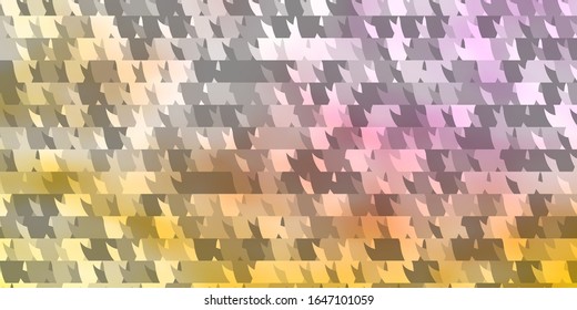 Textura vectorial amarillo rosa claro con estilo triangular. Hermosa ilustración con triángulos de estilo natural. Plantilla para fondos de pantalla.