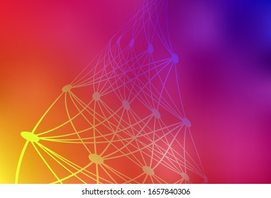 Light Pink, Yellow vector texture with artificial intelligence concept. Shining illustration with AI shapes on abstract template. Pattern for  poster, banner of technology.