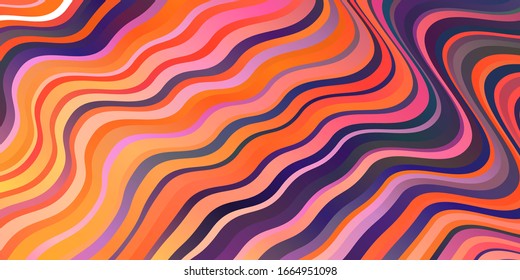 Light Pink, Yellow vector texture with wry lines. Colorful illustration with curved lines. Pattern for booklets, leaflets.