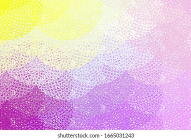 Light Pink, Yellow vector texture with disks. Glitter abstract illustration with blurred drops of rain. Pattern for textures of wallpapers.