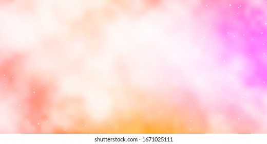 Light Pink, Yellow vector texture with beautiful stars. Colorful illustration with abstract gradient stars. Design for your business promotion.