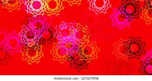 Light Pink, Yellow vector texture with memphis shapes. Illustration with colorful shapes in abstract style. Simple illustration for your web site.