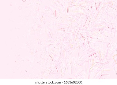 Hellrosa, gelbe Vektorillustration Textur mit Poly-Stil mit Kreise, Würfel. Illustration mit farbigen Kreisen, Dreiecken, Quadraten. Modernes Template für die Zielseite.