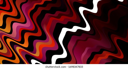 Light Pink, Yellow vector texture with curves. Abstract illustration with gradient bows. Best design for your ad, poster, banner.