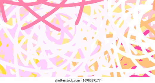 Textura vectorial amarillo rosa claro con formas memphis. Diseño simple en estilo abstracto con formas degradadas. Fondo para teléfonos celulares.
