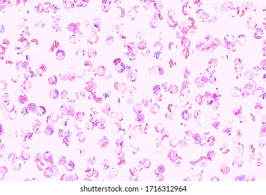 Light Pink, Yellow vector texture with disks. Blurred decorative design in abstract style with bubbles. Pattern for beautiful websites.