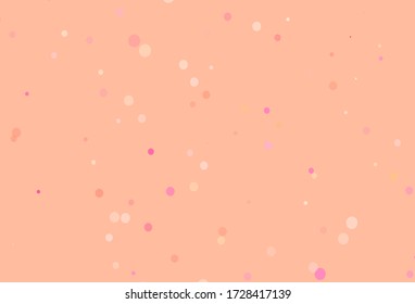 Light Pink, Yellow vector texture with disks. Modern abstract illustration with colorful water drops. Design for your business advert.