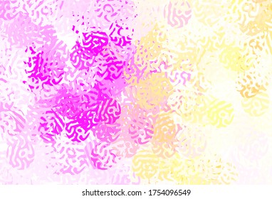 Light Pink, Yellow vector texture with abstract forms. Decorative design in abstract style with random forms. Background for a cell phone.