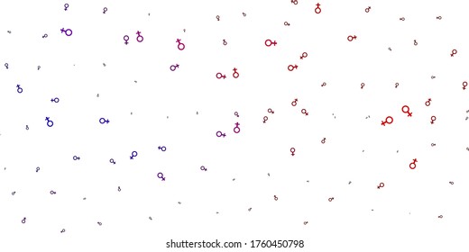 Light Pink, Yellow vector texture with women's rights symbols. Colorful illustration with gradient feminism shapes. Best design to show the power of women.