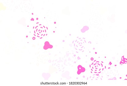 Textura vectorial amarilla rosa claro con formas abstractas. Ilustración simple y colorida con formas abstractas de gradiente. Diseño elegante para tapices.