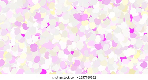 Light pink, yellow vector texture with memphis shapes. Simple design in abstract style with gradient forms. Smart design for your business.