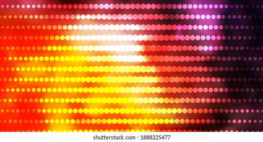 Light Pink, Yellow vector texture with circles. Abstract decorative design in gradient style with bubbles. Pattern for business ads.