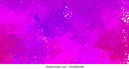 Textura vectorial amarilla rosa claro con triángulos aleatorios. Diseño sencillo de estilo abstracto con triángulos, líneas. Plantilla para comerciales.