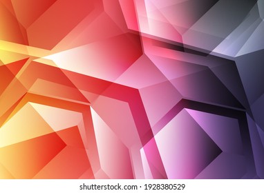 Light Pink, Yellow vector texture with poly style with cubes. Illustration with colorful triangles, rectangles. Background for a cell phone.