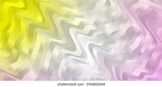 Textura vectorial amarilla rosa claro con líneas irregulares. Muestra brillante con líneas inclinadas coloridas, formas. Patrón de folletos, folletos.