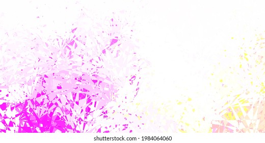 Light pink, yellow vector texture with random triangles. Outstanding abstract illustration with range of colorful triangles. An easy addition to your commertials.