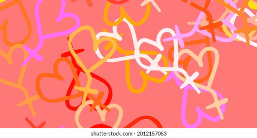 Light Pink, Yellow vector texture with women's rights symbols. Colorful illustration with gradient feminism shapes. Elegant design for wallpapers.