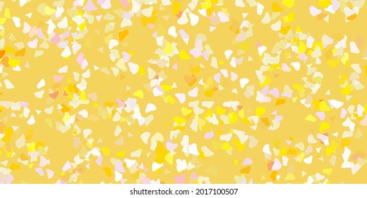 Textura vectorial amarilla rosa claro con formas memphis. Ilustración colorida con formas de gradiente simples. Diseño moderno para tus anuncios.