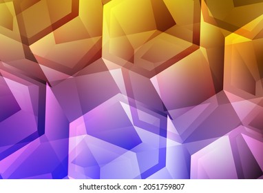 Textura vectorial amarilla rosa claro con hexágonos coloridos. Diseño en estilo abstracto con hexágonos. Nueva plantilla para tu libro de marcas.
