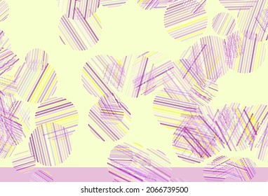 Textura vectorial amarilla rosa claro con discos. Ilustración con un conjunto de círculos abstractos de colores brillantes. Patrón para sitios web hermosos.