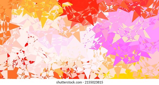 Light Pink, Yellow vector texture with random triangles. Web material illustration with colorful abstract triangles. An easy addition to your commertials.