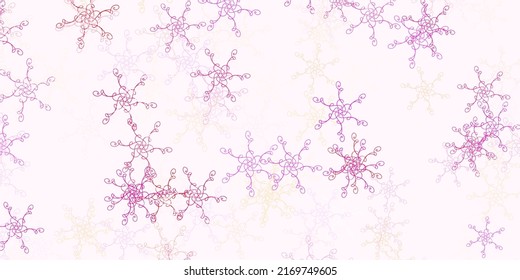 Light Pink, Yellow vector texture with wry lines. Abstract illustration with bandy gradient lines. Pattern for websites, landing pages.