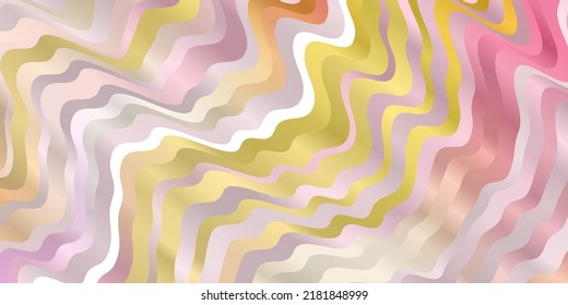 Light Pink, Yellow vector texture with curves. Colorful illustration, which consists of curves. Best design for your ad, poster, banner.