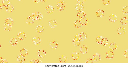 Textura vectorial amarilla rosa claro con discos. Ilustración abstracta con puntos coloridos al estilo de la naturaleza. Diseño para sus comerciales.