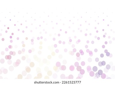 Light Pink, Yellow vector texture with disks. Beautiful colored illustration with blurred circles in nature style. Pattern for beautiful websites.