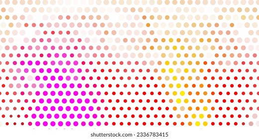 Textura vectorial amarilla rosa claro con discos. Ilustración con un conjunto de esferas abstractas coloridas y brillantes. Diseño para afiches, pancartas.