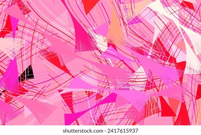 Light Pink, Yellow vector texture with wry lines.