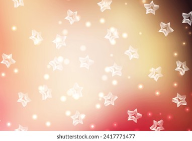 Light Pink, Yellow vector texture with beautiful stars. Decorative shining illustration with stars on abstract template. Pattern for astronomy websites.
