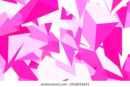 Hellrosa, gelbe Vektorstruktur mit dreieckigem Stil. Dekoratives Design im abstrakten Stil mit Dreiecken. Muster für Broschüren, Broschüren