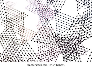 Light Pink, Yellow vector texture with triangular style with circles. Circles, lines on abstract background with colorful gradient. Best design for poster, banner.