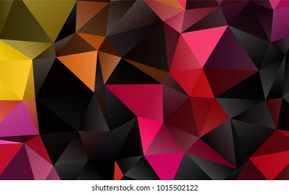 Light Pink, Yellow vector triangle mosaic pattern. Creative illustration in halftone style with gradient. The best triangular design for your business.