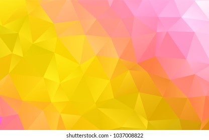 Light Pink, Yellow vector triangle mosaic pattern. Brand-new colored illustration in blurry style with gradient. Brand-new design for your business.