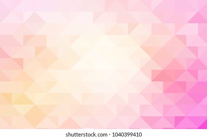 Light Pink, Yellow vector triangle mosaic pattern. A sample with polygonal shapes. A completely new design for your business.