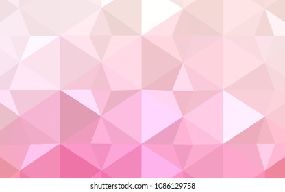 Light Pink, Yellow vector triangle mosaic cover. Creative illustration in halftone style with triangles. A completely new design for your leaflet.