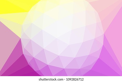 Light Pink, Yellow vector triangle mosaic cover with a diamond. Abstract illustration with an elegant triangles. Template for cell phone's backgrounds.