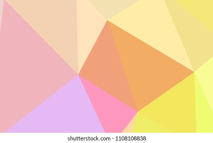 Light Pink, Yellow vector triangle mosaic template. Colorful illustration in abstract style with triangles. Template for cell phone's backgrounds.