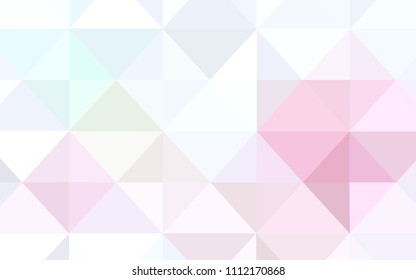 Light Pink, Yellow vector triangle mosaic cover. Elegant bright polygonal illustration with gradient. Triangular pattern for your business design.