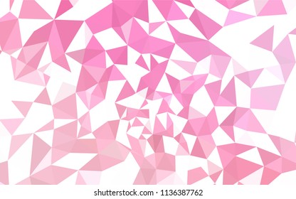 Light Pink, Yellow vector triangle mosaic template. Shining colorful illustration with triangles. Brand new design for your business.