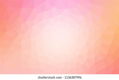 Light Pink, Yellow vector triangle mosaic texture. Geometric illustration in Origami style with gradient.  Polygonal design for your web site.